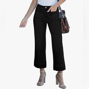 Black High-Rise Flare Jeans Ankle Length
